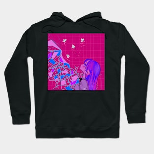 Cyber Moth Vaporwave Hoodie